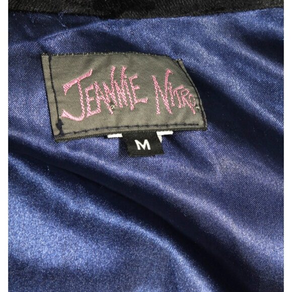 Vintage Y2K JEANNIE NITRO Black Velvet Whimsy Gothic Cloak Long Jacket sz M /005 - Picture 10 of 11